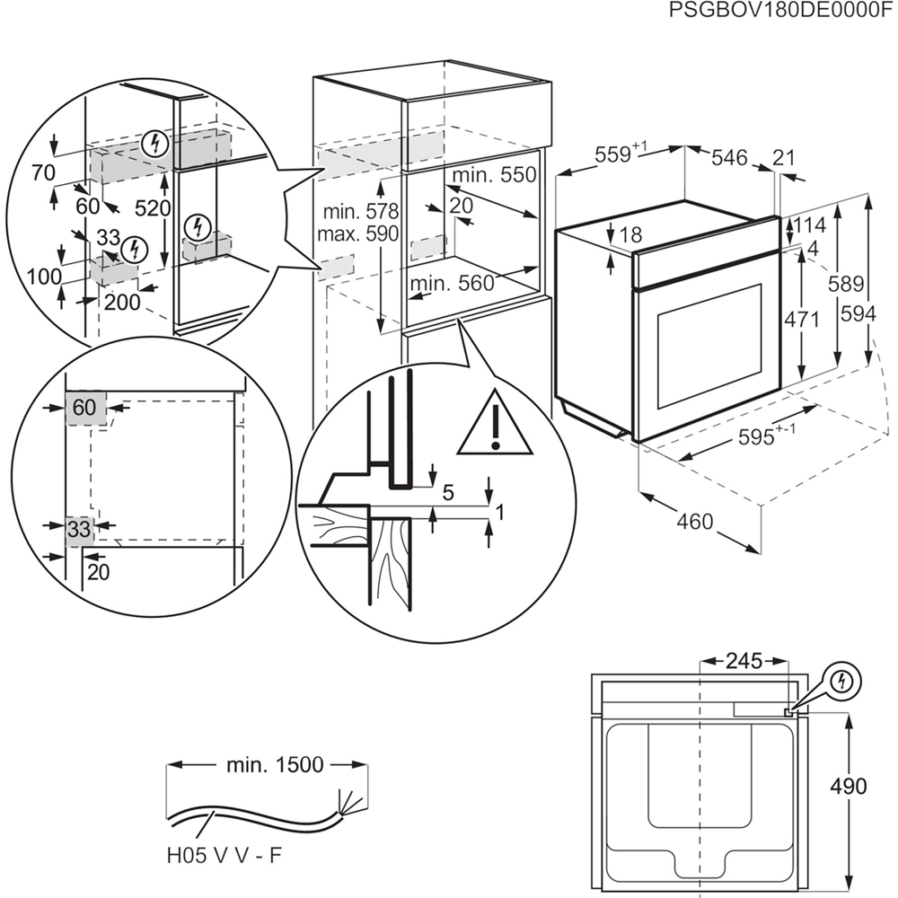 Cuptor incorporabil AEG SurroundCook TA5PB531AB, Electric, Gatire cu abur, Autocuratare pirolitica, 71 l, Clasa A+, inox-negru