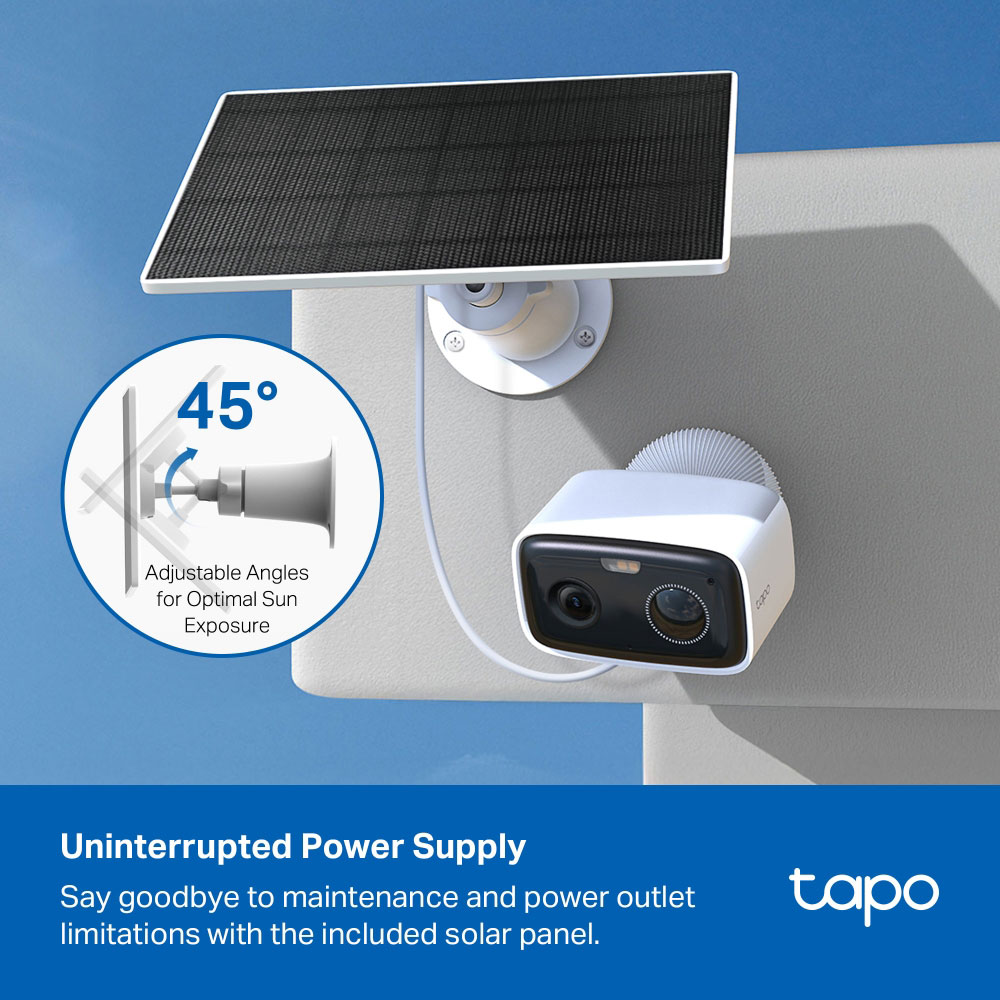 Kit camera IP Wireless exterior TP-LINK Tapo C400, 2MP, 1080 p, IP65, IR, Night Vision, alb