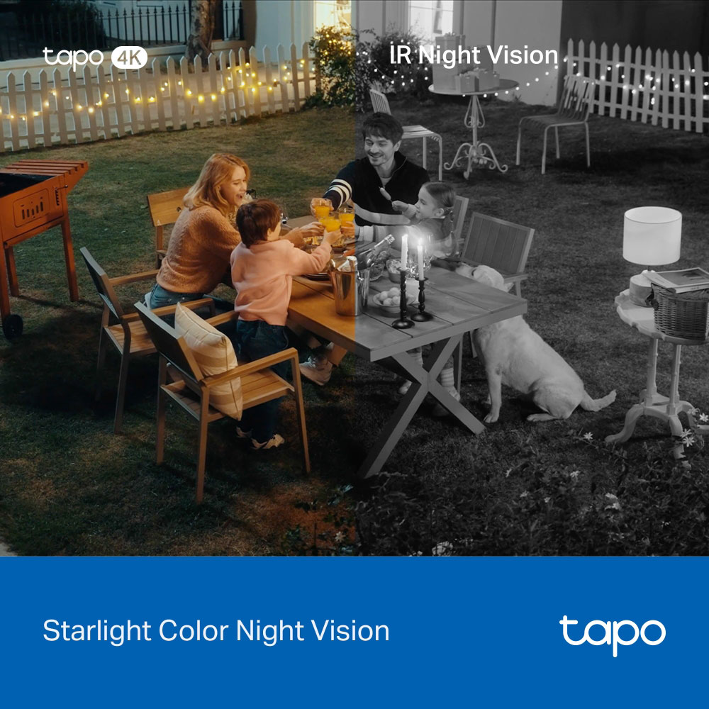 Kit camera IP Wireless exterior TP-LINK Tapo C660, 8MP, 2160 p, IP66, IR, Night Vision, alb