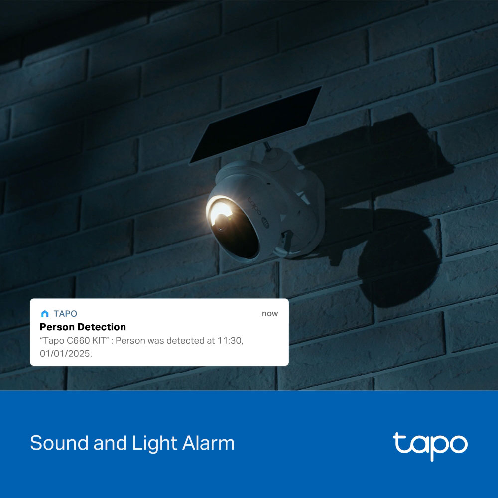 Kit camera IP Wireless exterior TP-LINK Tapo C660, 8MP, 2160 p, IP66, IR, Night Vision, alb