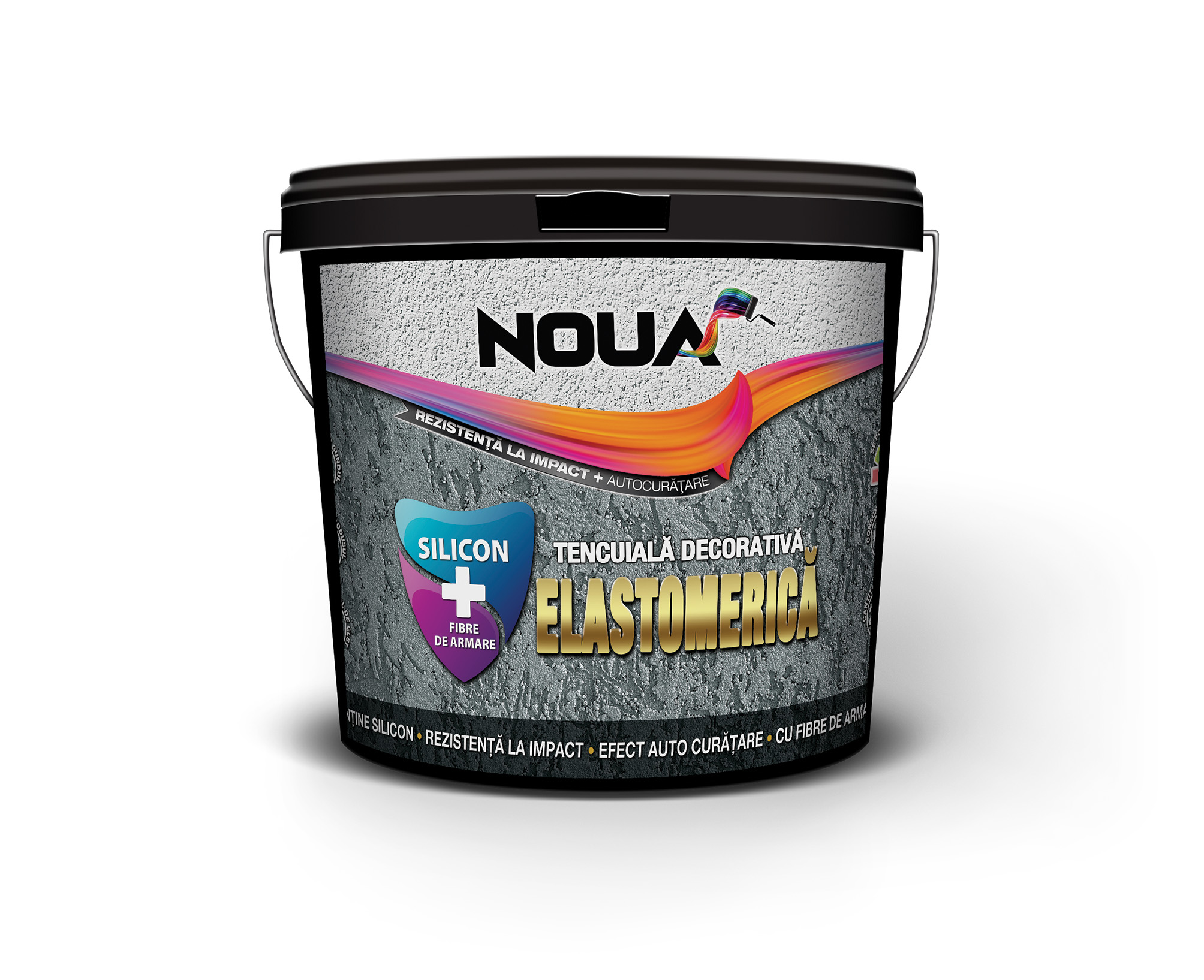 Pachet tencuiala decorativa, alba, striata, 25 kg, 1Plus1 Noua Elastomerica