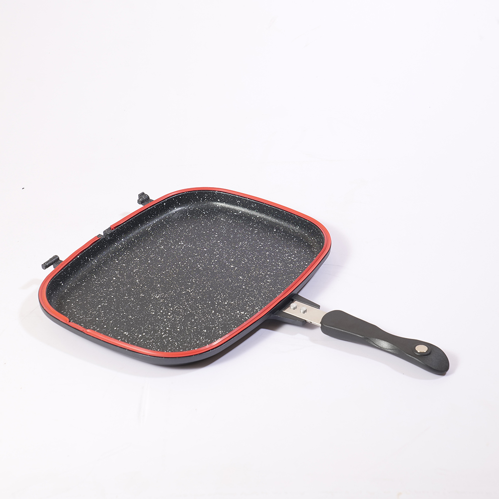 Tigaie grill dubla MYRIA MC4013, 32cm, aluminiu, negru