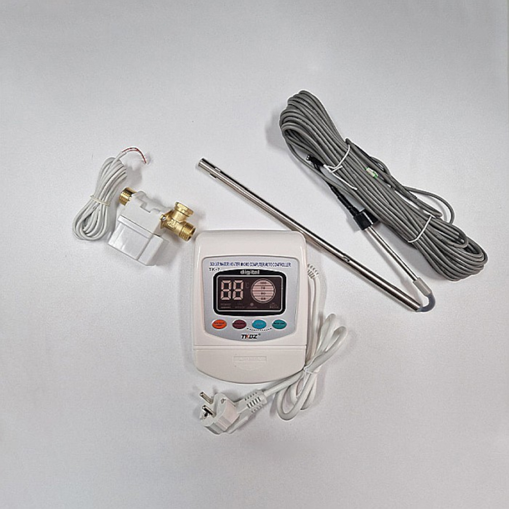 Regulator solar TK-7Y, panouri solare presurizate, metal, alb