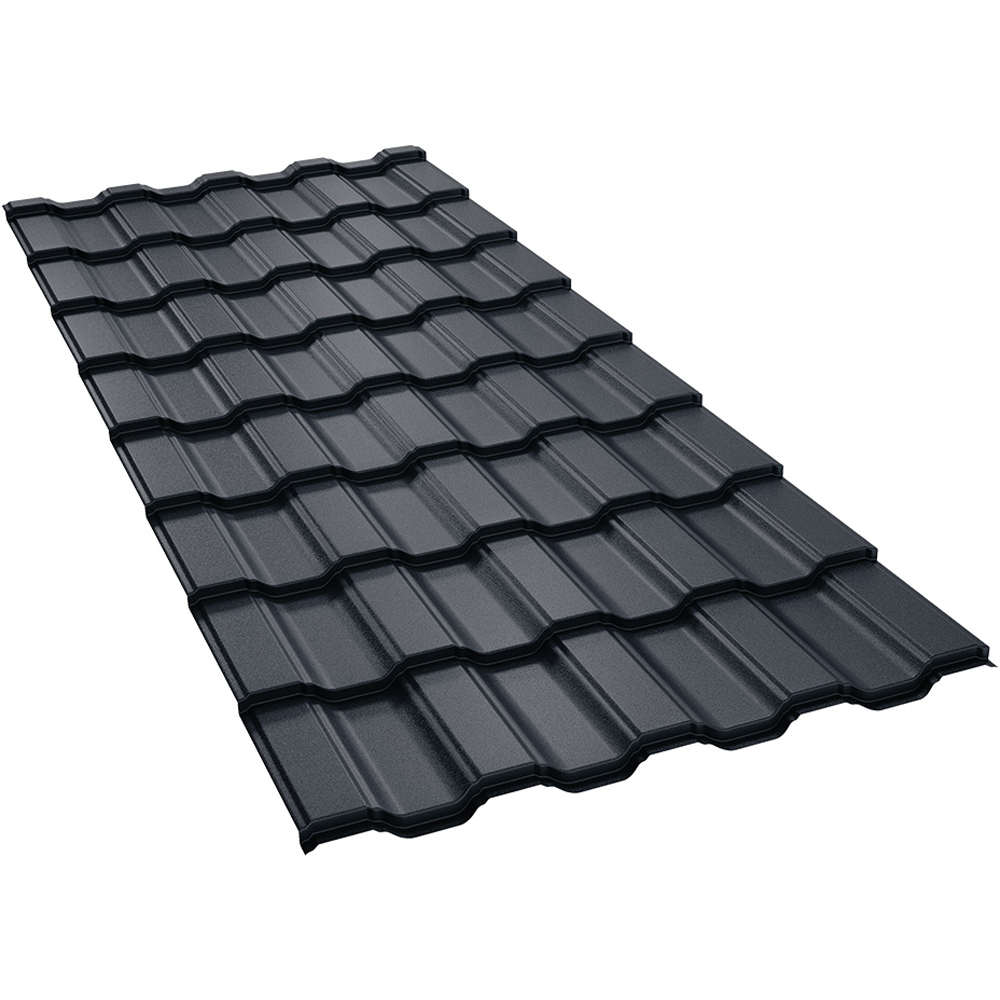 Tigla metalica BILKA Adriatic, gri mat (RAL 7016), 0.5 mm, 100 x 121.5 cm