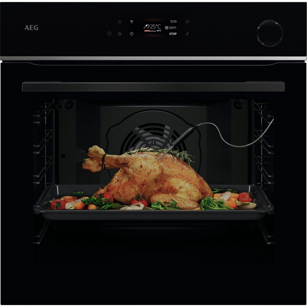 Cuptor incorporabil AEG MealAssist TR7PB63ZSB, Electric, Gatire cu abur, Autocuratare pirolitica, 72 l, Clasa A+, Wi-Fi, negru