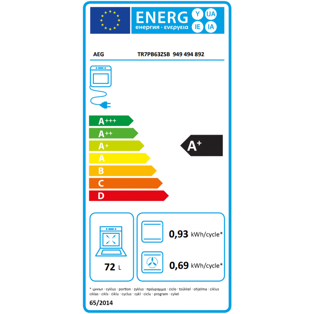Cuptor incorporabil AEG MealAssist TR7PB63ZSB, Electric, Gatire cu abur, Autocuratare pirolitica, 72 l, Clasa A+, Wi-Fi, negru