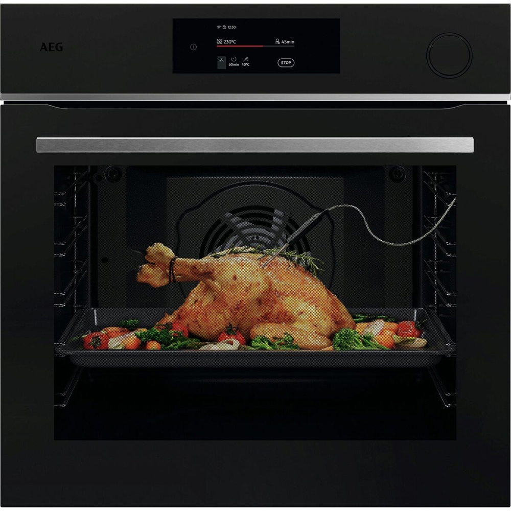 Cuptor incorporabil AEG TR7PB731ST, Electric, Gatire cu abur, Autocuratare pirolitica, 72 l, Clasa A++, Wi-Fi, negru