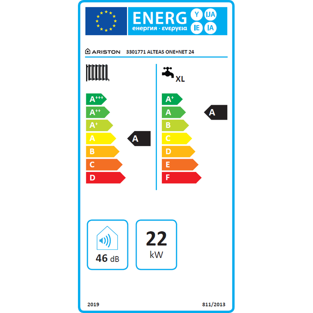 Centrala termica pe gaz in condensare ARISTON Alteas One+ NET, 24 kW, WiFi, Schimbator de caldura inox, Kit evacuare inclus