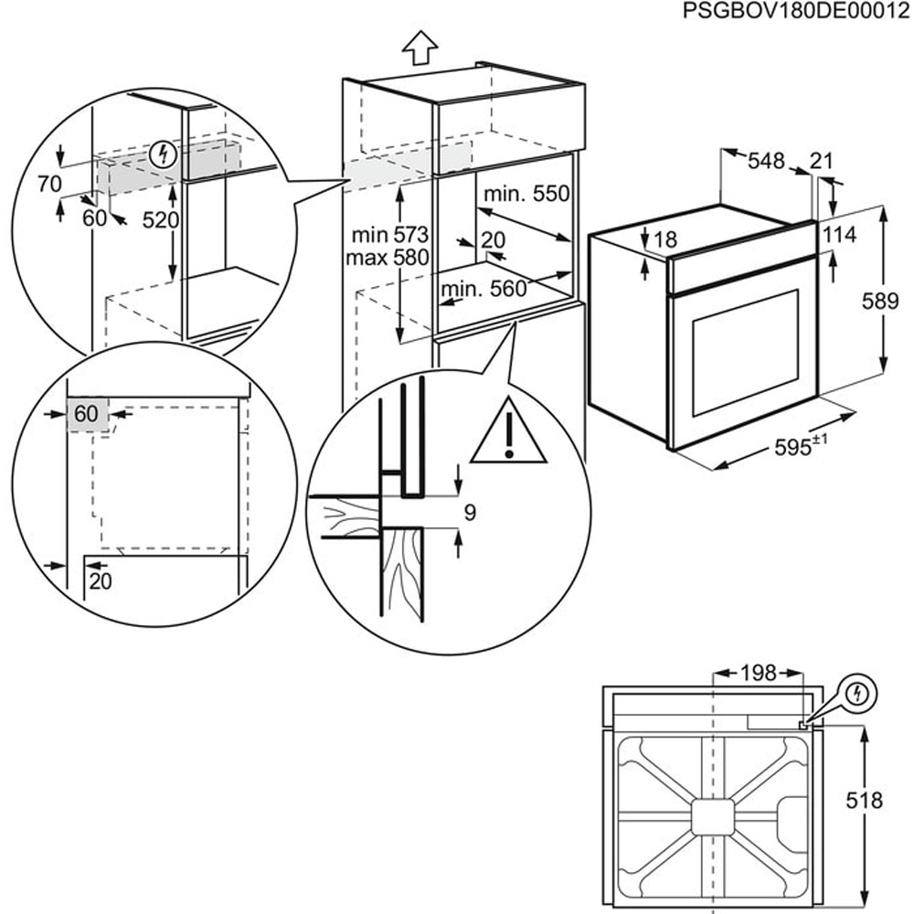 Cuptor incorporabil AEG SurroundCook TU5PB431SB, Electric, Autocuratare pirolitica, 72 l, Clasa A++, Wi-Fi, negru
