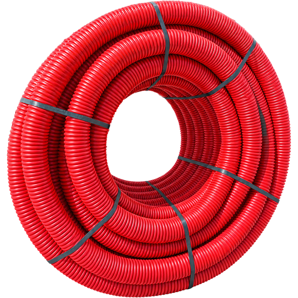 Copex / tub riflat PEHD TERAPLAST, D50mm, N450, rosu, 25m