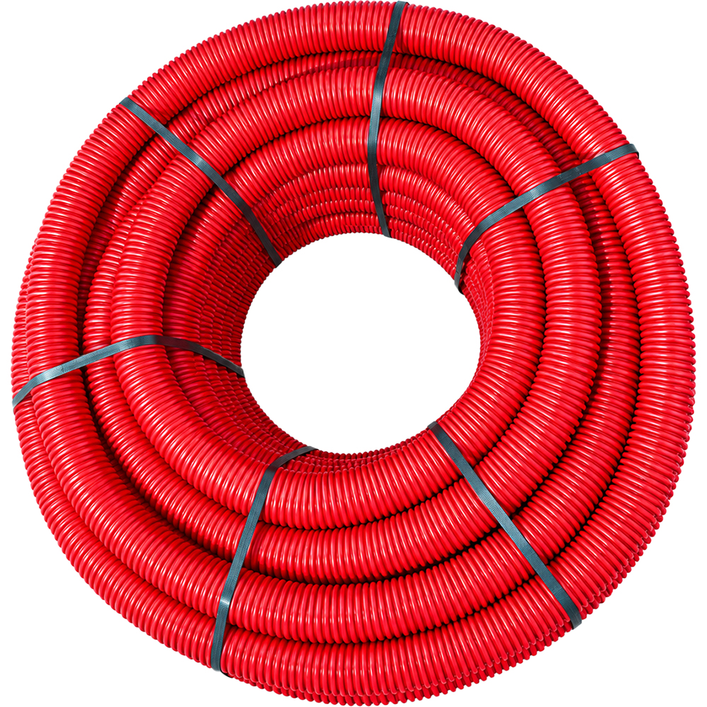 Copex / tub riflat PEHD TERAPLAST, D50mm, N450, rosu, 25m