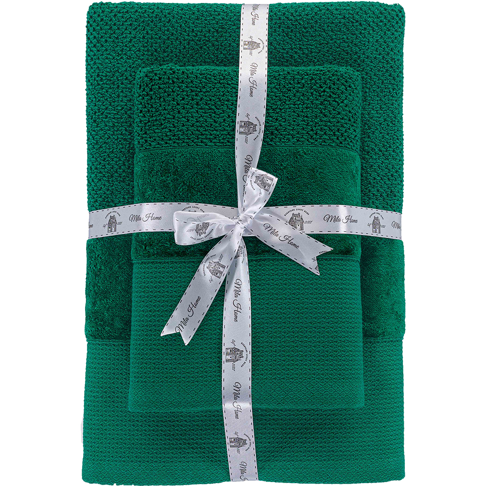 Set 2 prosoape baie MILA HOME Mia, 70 x 140 cm, 50 x 90 cm, bumbac, verde
