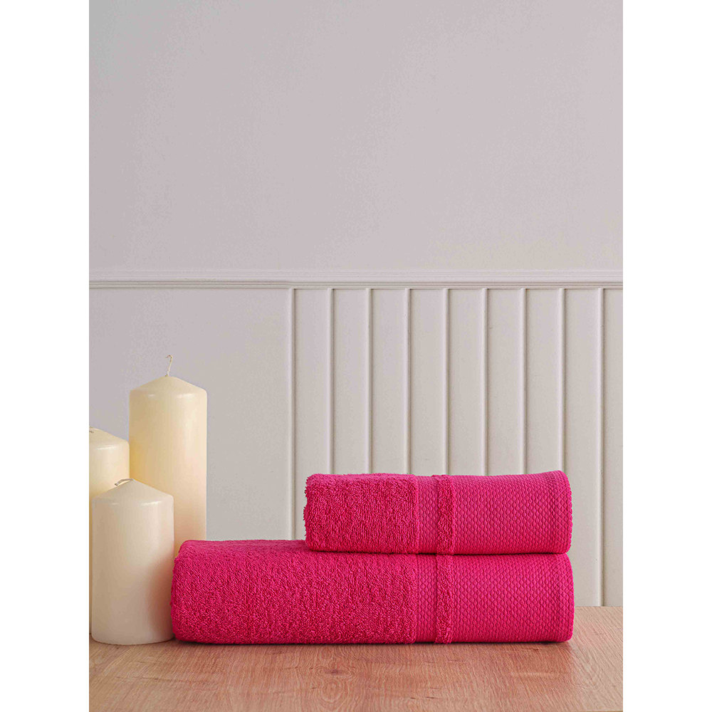 Set 2 prosoape baie MILA HOME Berna, 70 x 140 cm, 50 x 90 cm, bumbac, roz
