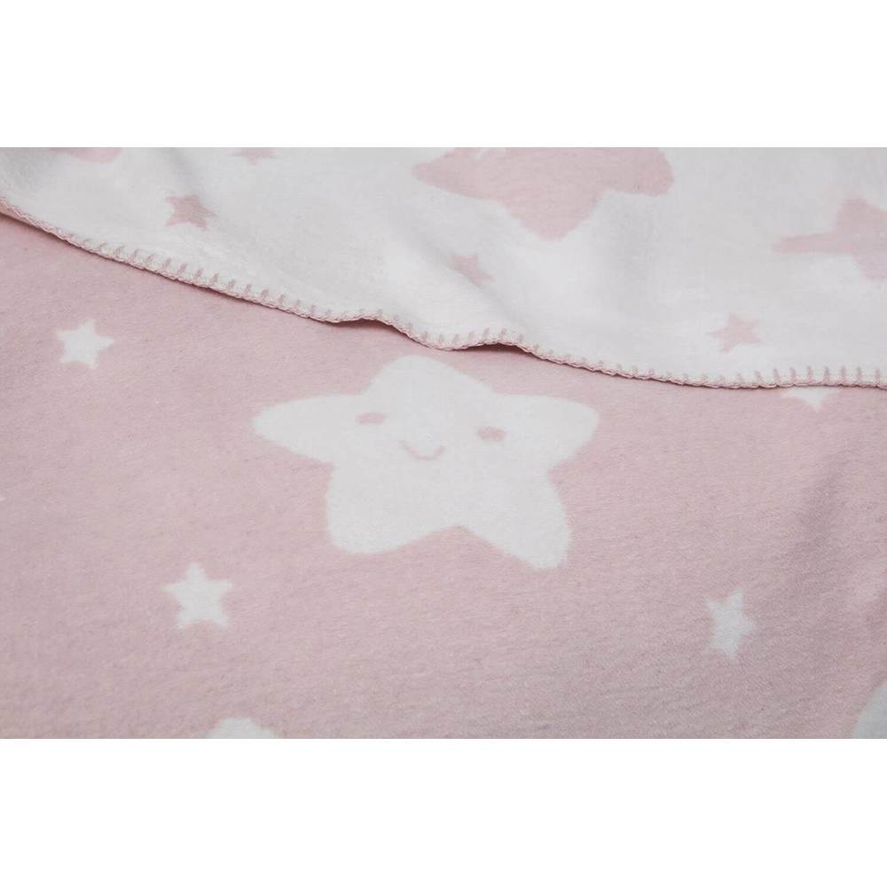 Patura MILA HOME Star, 100 x 120 cm, bumbac + acril + poliester, roz-alb
