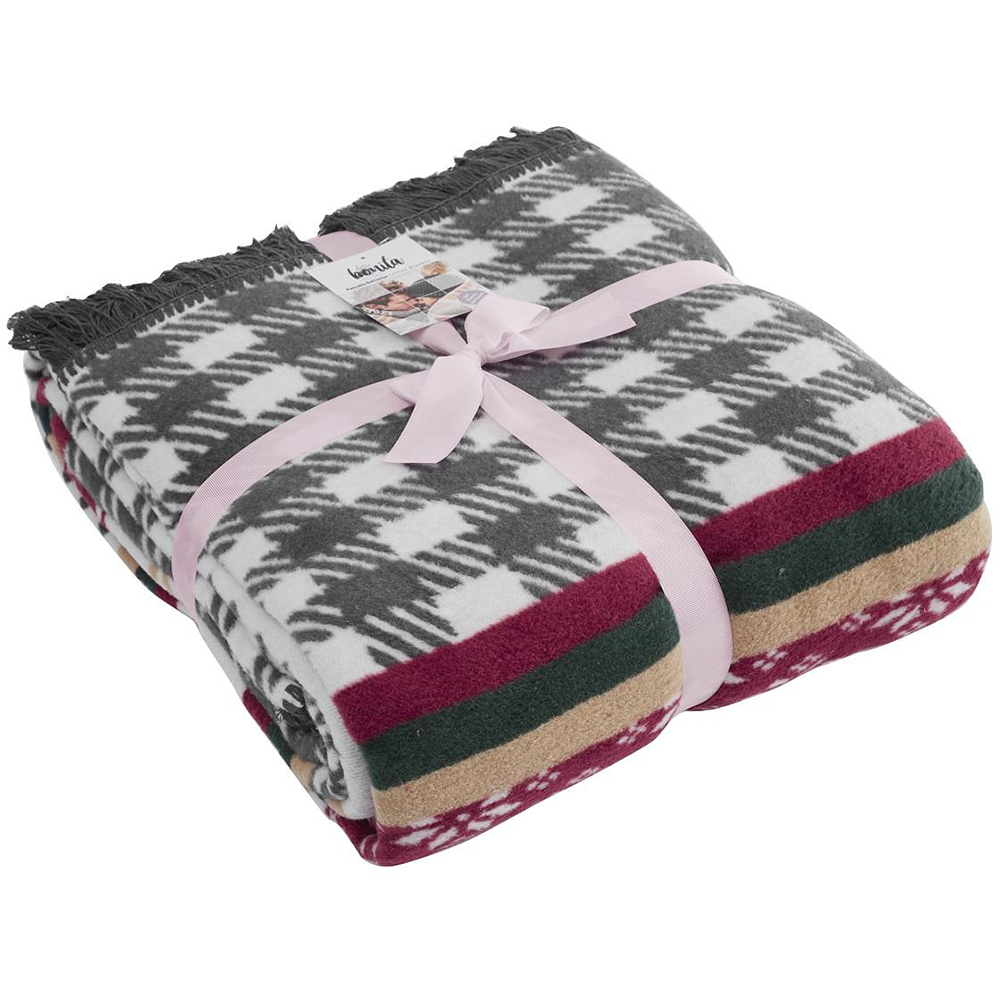 Patura MILA HOME Xmas2, 150 x 200 cm, bumbac + acril + poliester, multicolor