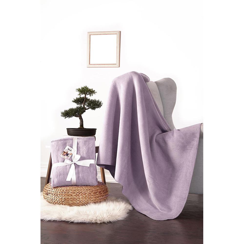 Patura MILA HOME BAT44, 125 x 155 cm, bumbac + acril + poliester, lila