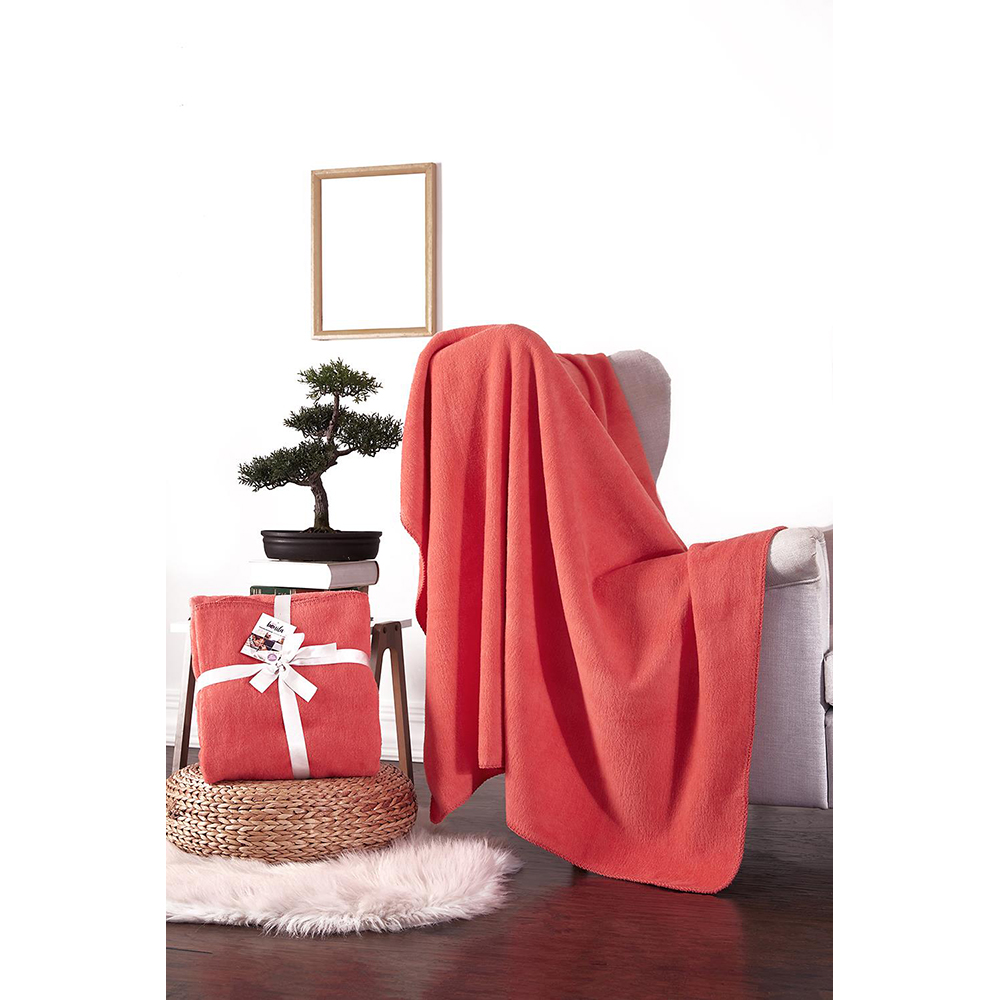 Patura MILA HOME BAT48, 125 x 155 cm, bumbac + acril + poliester, rosu