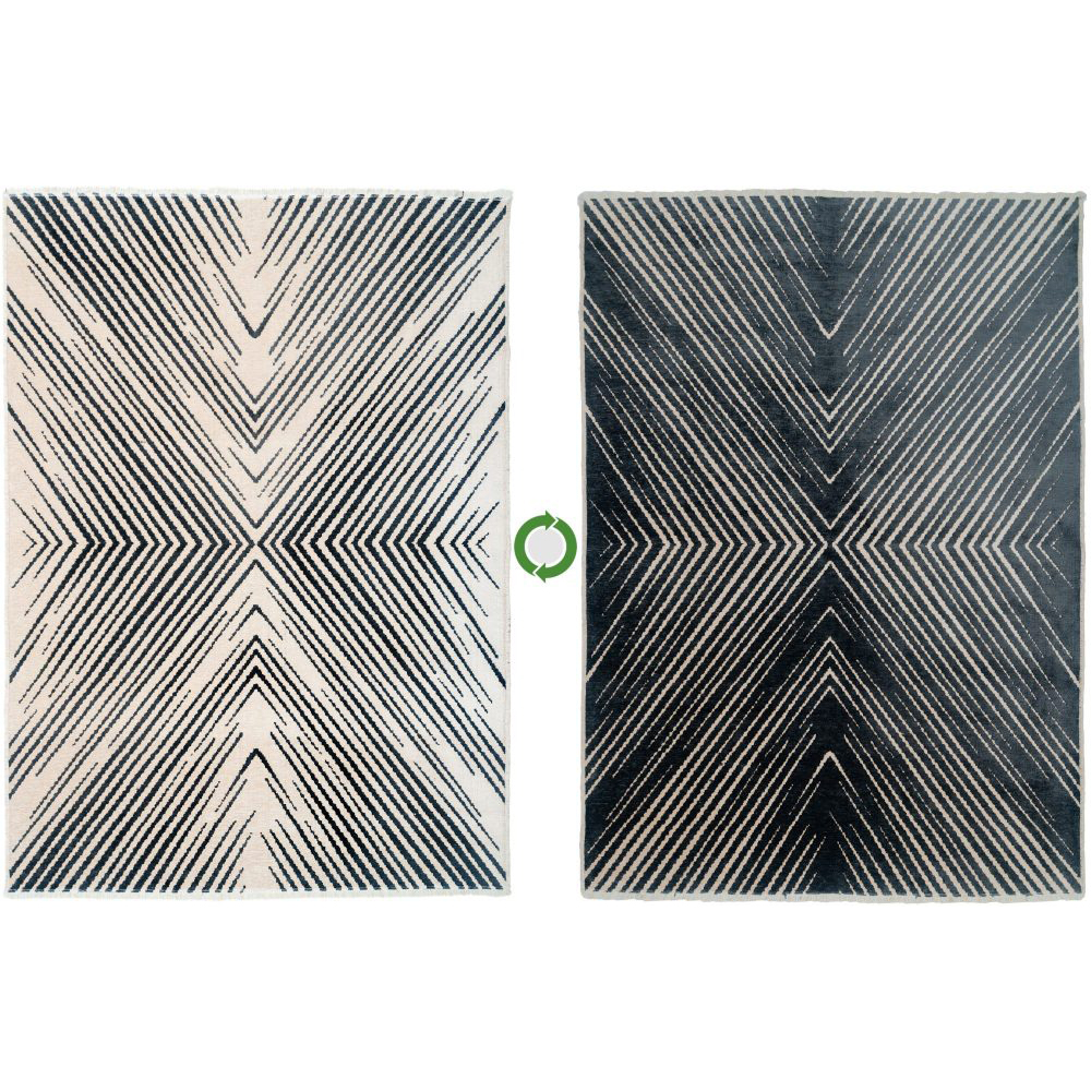 Covor living / dormitor Cosmos, 80 x 150 cm, bumbac, alb-negru