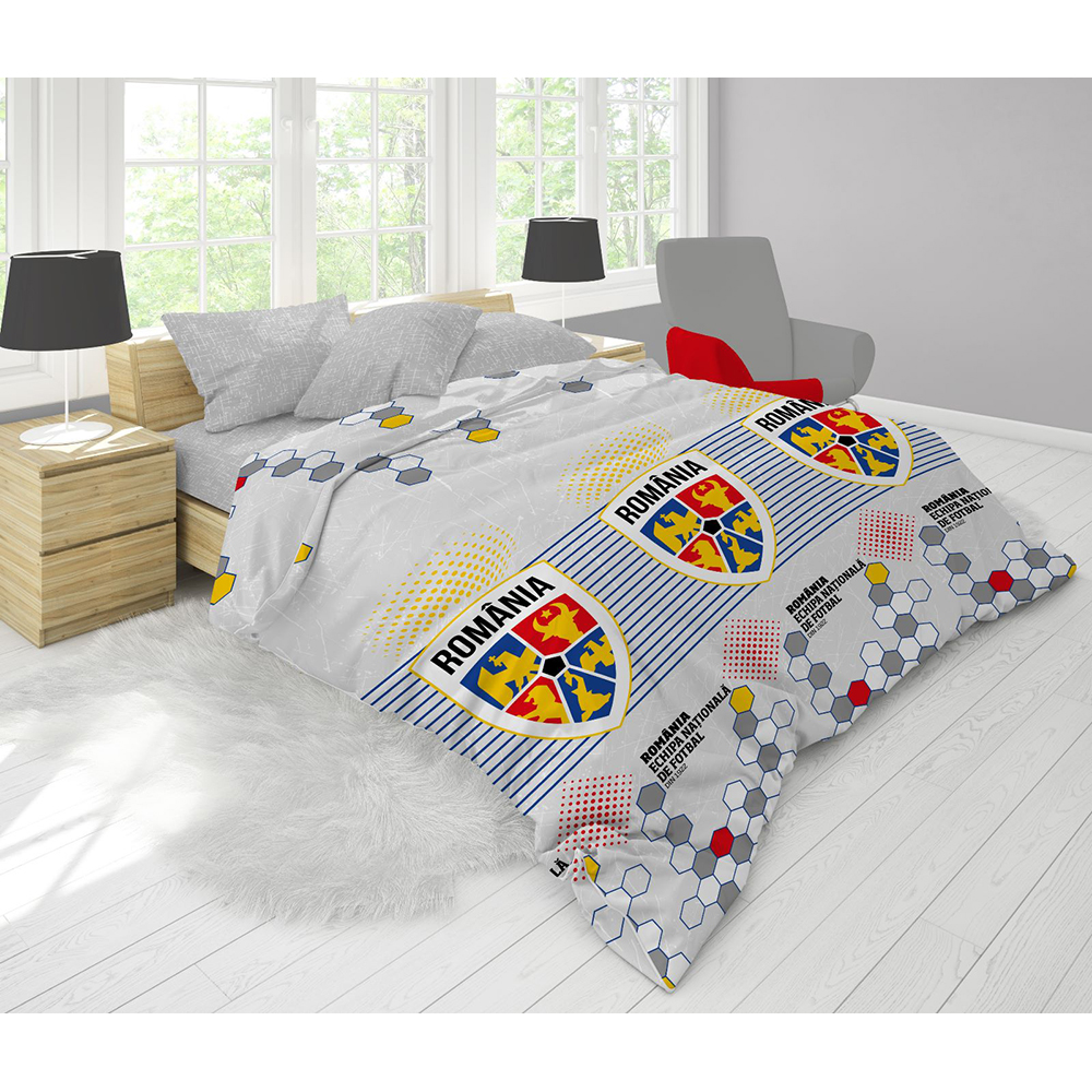 Set lenjerie de pat 4 piese ECHIPA NATIONALA DE FOTBAL A ROMANIEI, multicolor