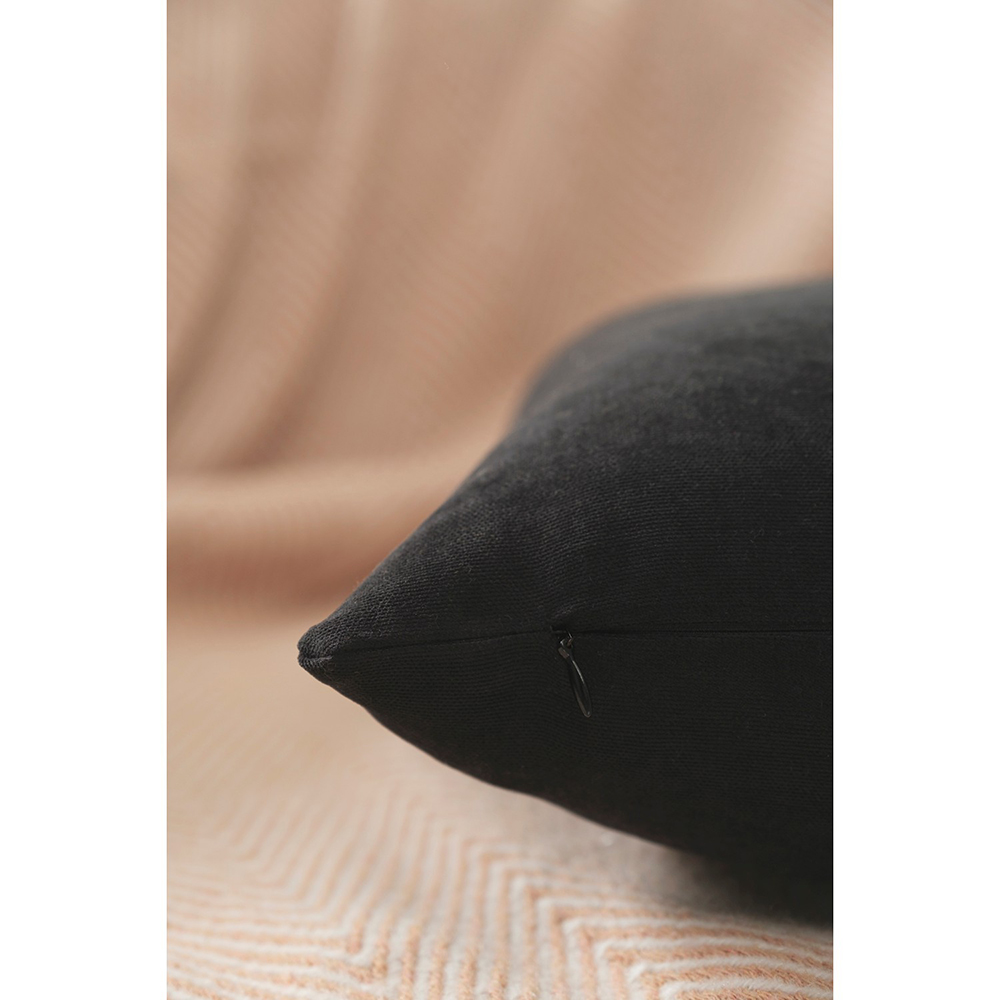 Fata perna decorativa Plain, 100% poliester, 45 x 45 cm, negru