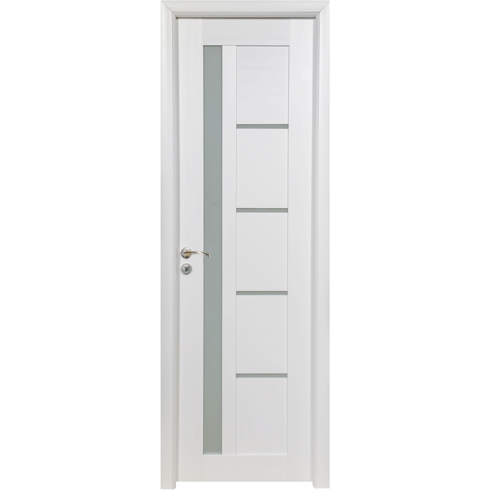 Usa interior U72, cu geam, reversibila, MDF, 60 x 204 cm, alb