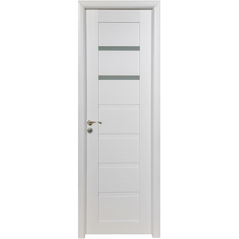 Usa interior U73, cu geam, reversibila, MDF, 60 x 204 cm, alb