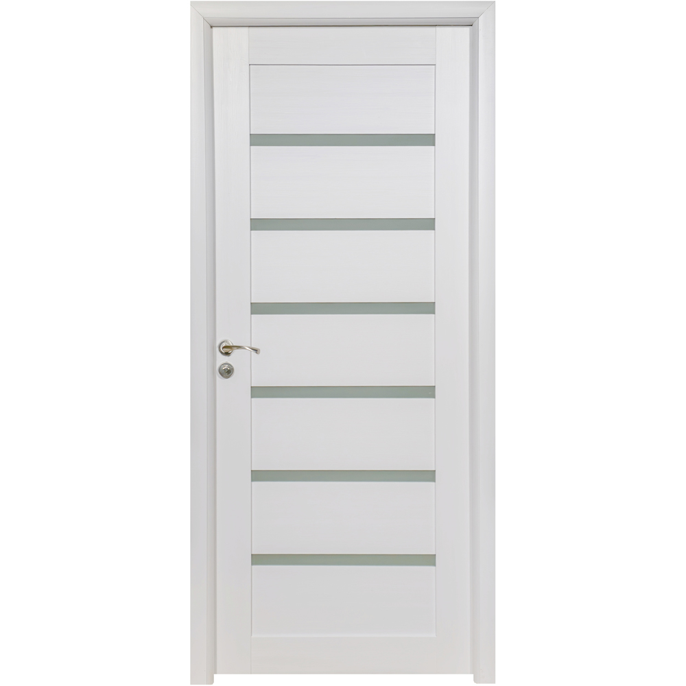 Usa interior U73, cu geam, reversibila, MDF, 80 x 204 cm, alb