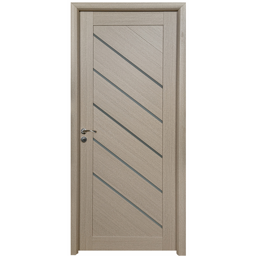 Usa interior U77, cu geam, reversibila, MDF, 70 x 204 cm, crem