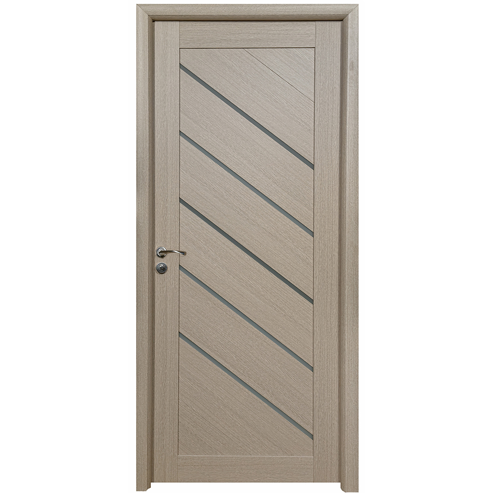 Usa interior Pamate U77, cu geam, reversibila, MDF, 80 x 204 cm, crem