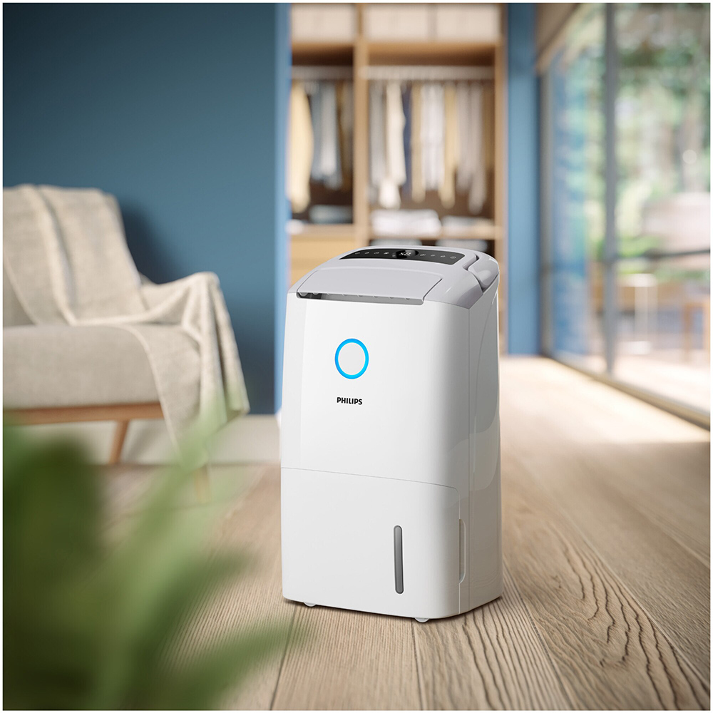 Dezumidificator si purificator aer PHILIPS Seria 5000 DE5305/11, 26.5 l/zi, 4l, 270 m3/h, 245W, 54dB, HEPA NanoProtect, alb