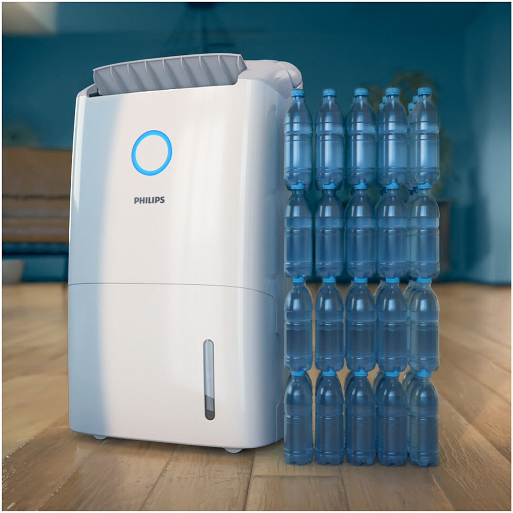 Dezumidificator si purificator aer PHILIPS Seria 5000 DE5305/11, 26.5 l/zi, 4l, 270 m3/h, 245W, 54dB, HEPA NanoProtect, alb