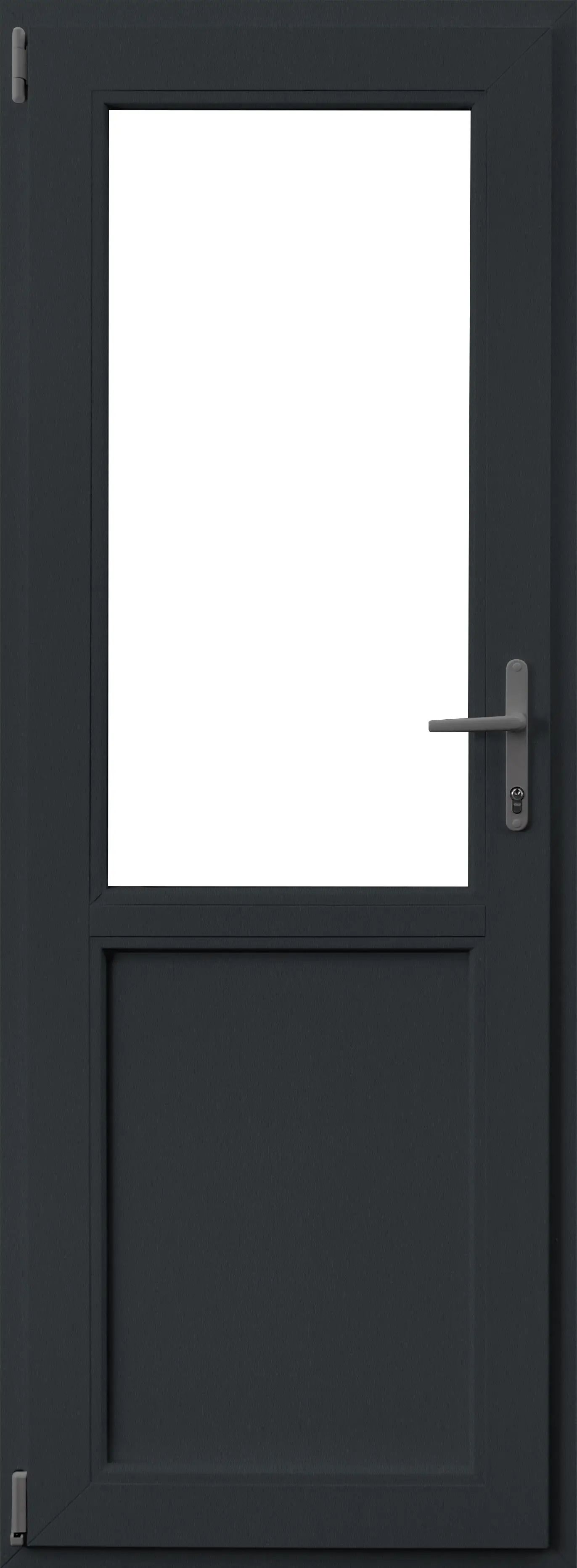 Usa exterior APLAST, cu geam, stanga, PVC, 5 camere, 2/3, 86 x 204 cm, gri antracit