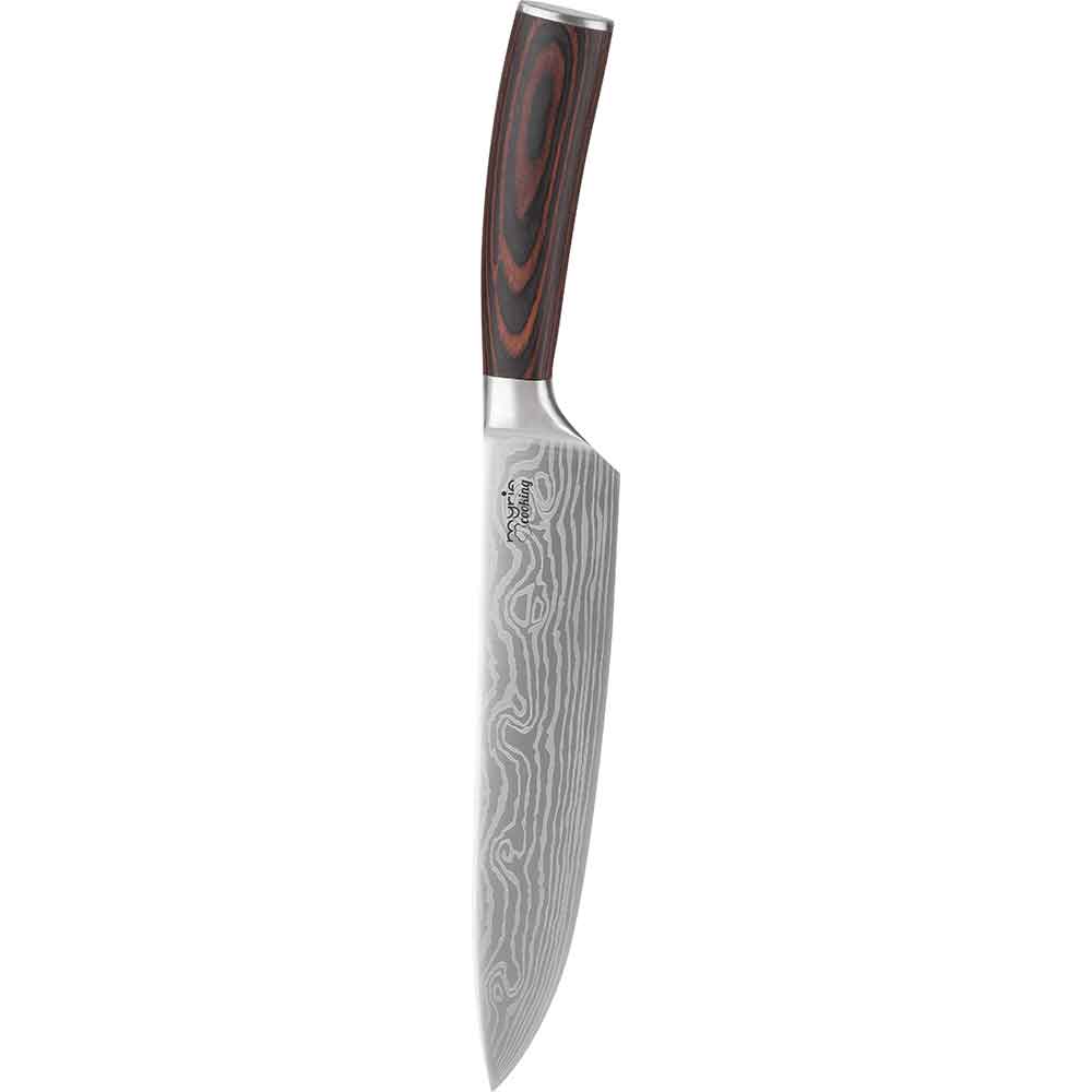 Cutitul bucatarului MYRIA MC4052, 20.5cm, otel inoxidabil, rosu-negru