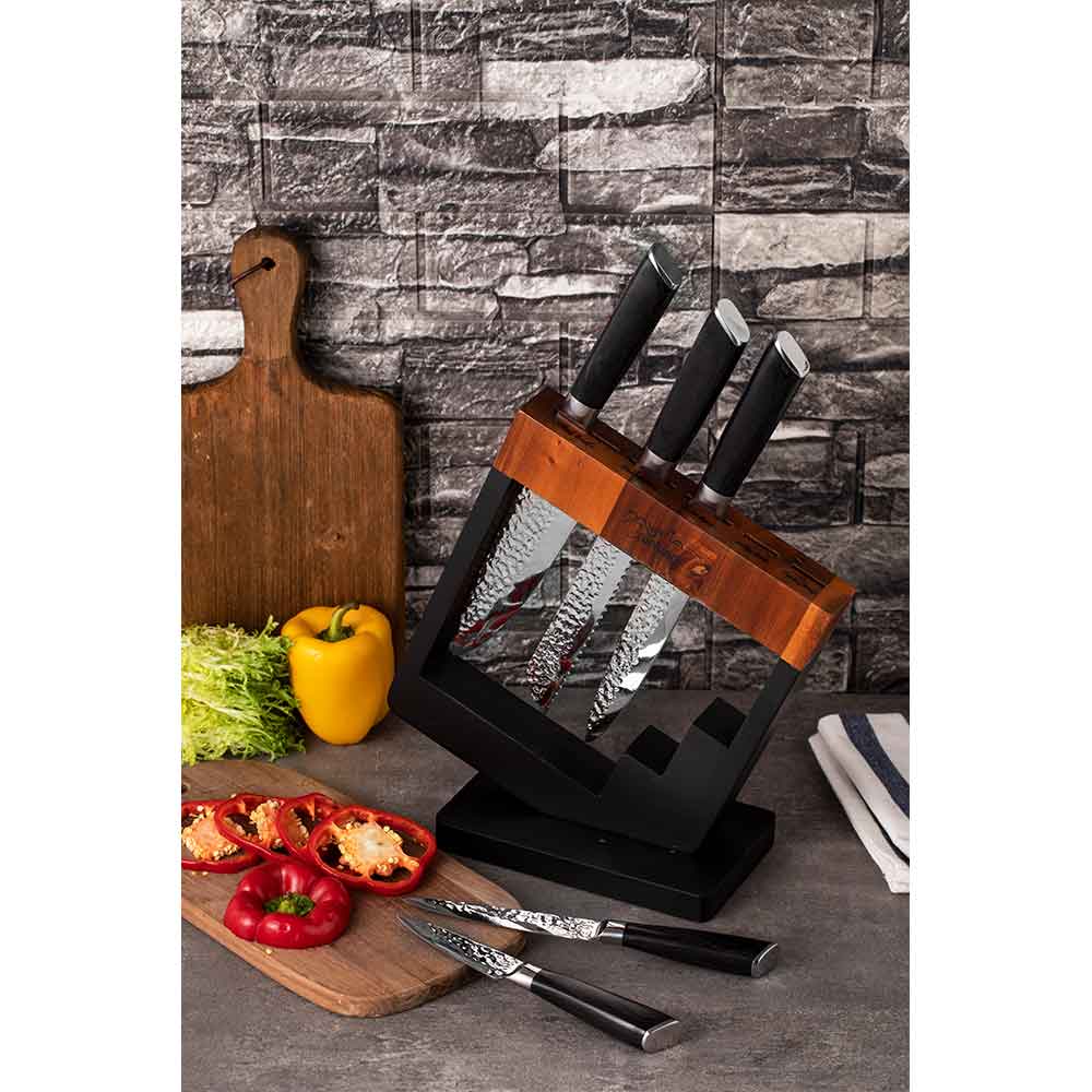 Set cutite MYRIA MC4054, 6 piese, otel inoxidabil, 8.5-20.8cm, negru