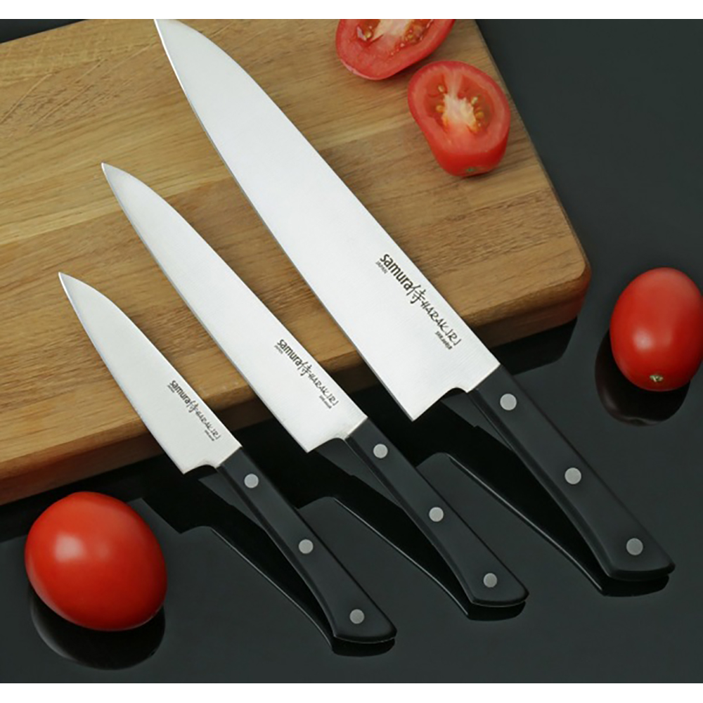 Set cutite SAMURA Harakiri SHR-0220B, 3 piese, 9.9 - 20.8cm, otel, negru
