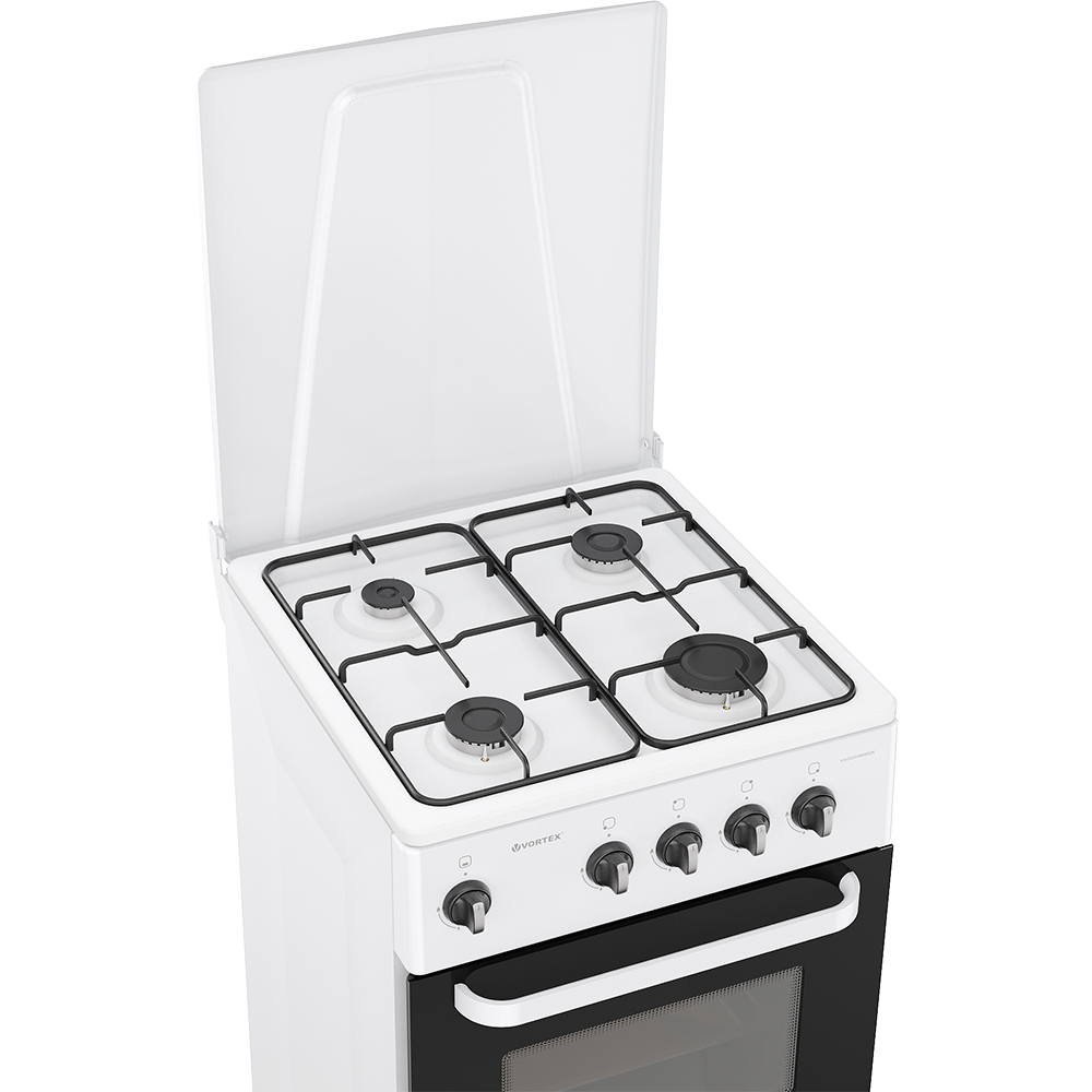 Aragaz VORTEX VAG5050WH02K, 4 arzatoare, Gaz, L 50 cm, alb