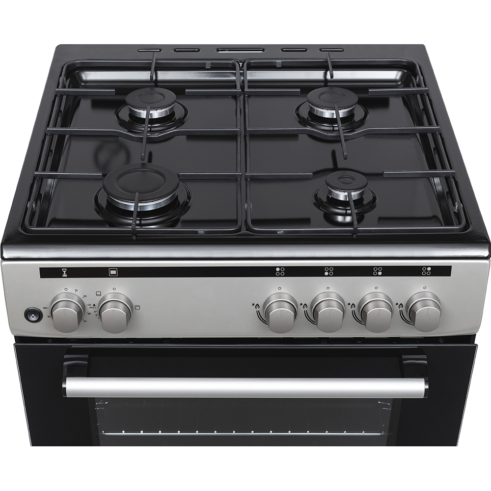 Aragaz VORTEX VAG6060SS01V, 4 arzatoare, Gaz, L 60 cm, Grill, argintiu
