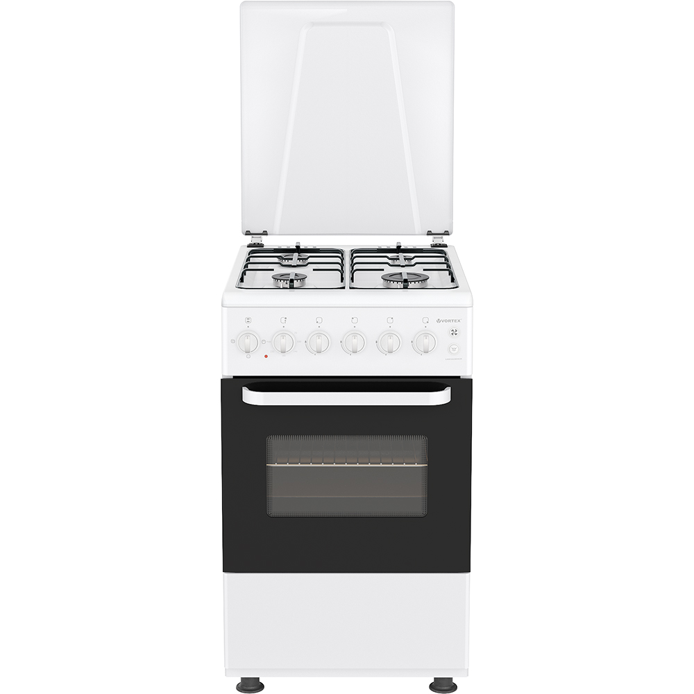 Aragaz VORTEX VAM5060WH02K, 4 arzatoare, Gaz + Electric, L 50 cm, alb