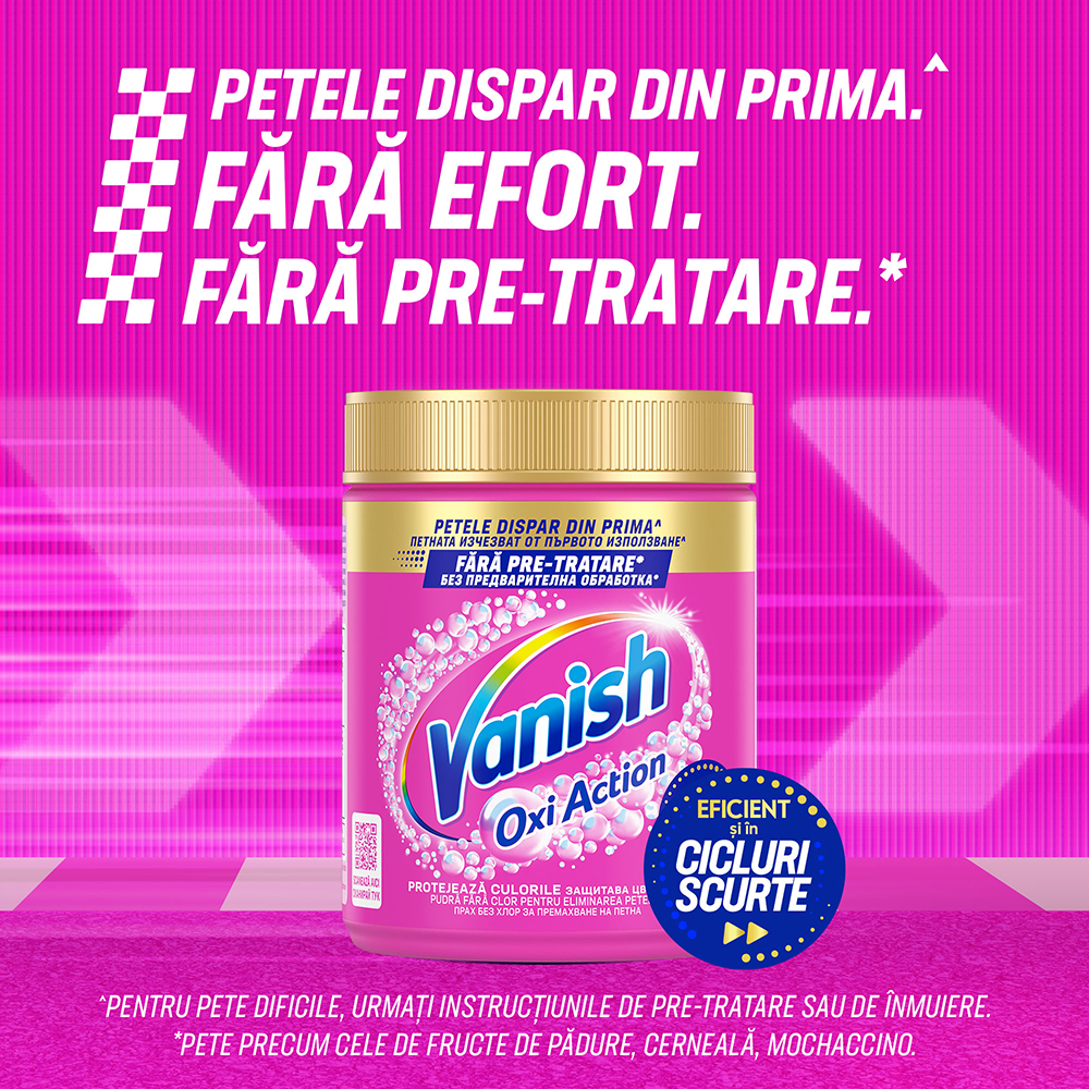 Pudra pentru indepartarea petelor VANISH Oxi Action, haine colorate, 960g