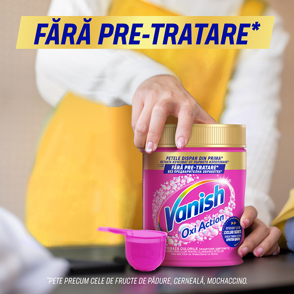Pudra pentru indepartarea petelor VANISH Oxi Action, haine colorate, 960g