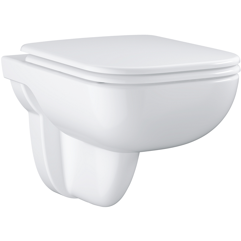 Vas WC GROHE Start Edge 39815000, montaj suspendat, evacuare orizontala, cu capac, alb