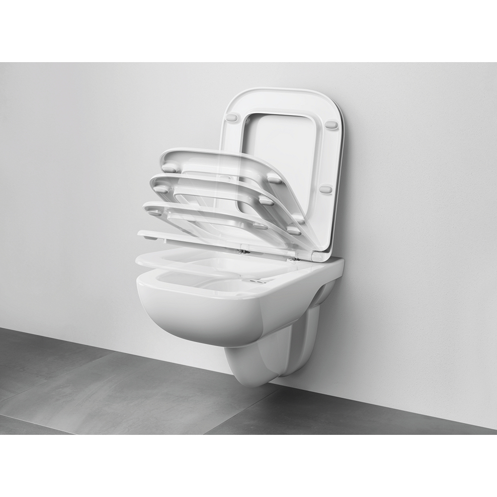 Vas WC GROHE Start Edge 39815000, montaj suspendat, evacuare orizontala, cu capac, alb