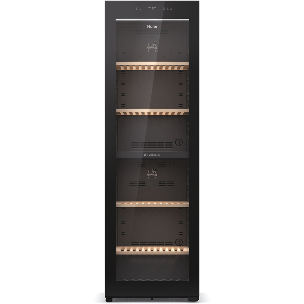 Racitor de vinuri HAIER HWS236GDEH1, 236 sticle, H 190 cm, Clasa E, Wi-Fi, negru