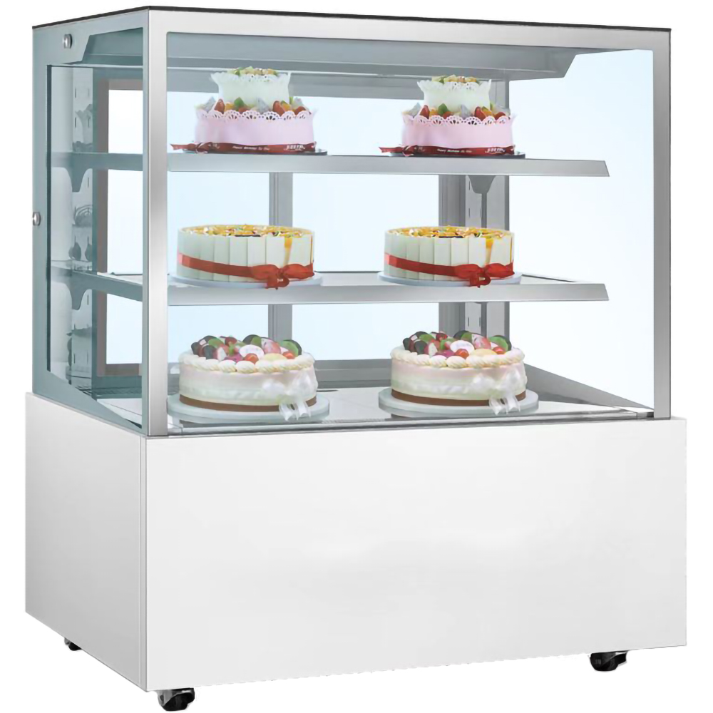 Vitrina frigorifica profesionala pentru cofetarie VORTEX VGR33WH01Y, 330 l, H 138.5 cm, alb