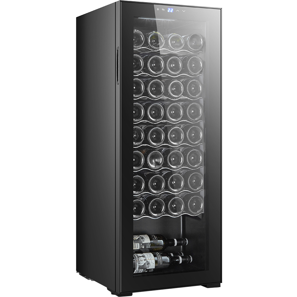 Racitor de vinuri VORTEX VWC10NBK01D, 36 sticle, H 110 cm, Clasa G, negru