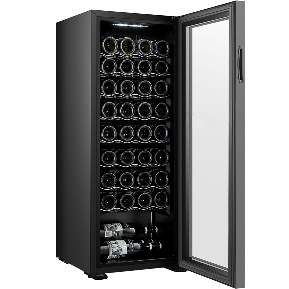 Racitor de vinuri VORTEX VWC10NBK01D, 36 sticle, H 110 cm, Clasa G, negru