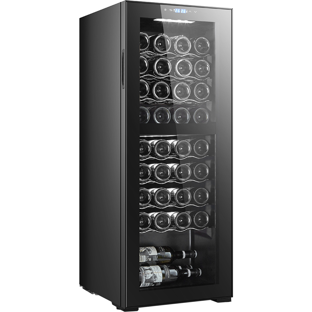 Racitor de vinuri VORTEX VWC10NBK02D, 36 sticle, H 110 cm, Clasa G, negru