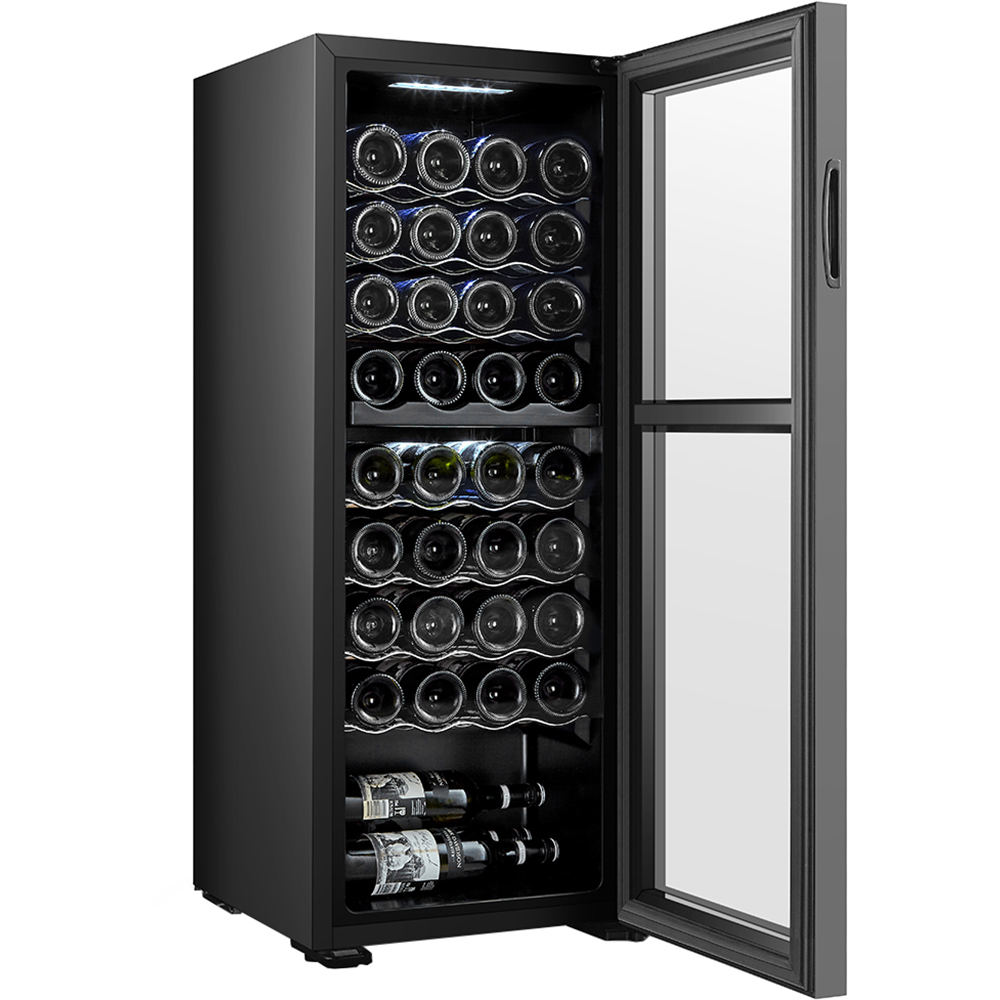 Racitor de vinuri VORTEX VWC10NBK02D, 36 sticle, H 110 cm, Clasa G, negru