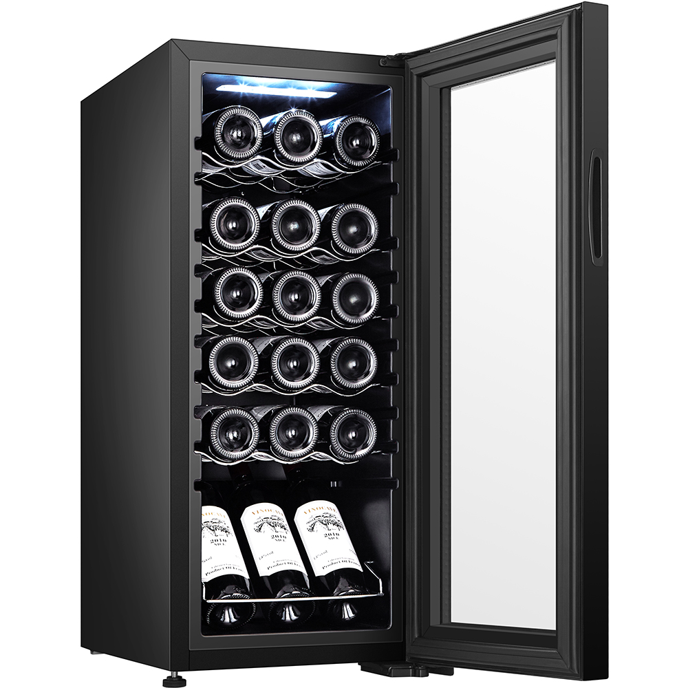Racitor de vinuri VORTEX VWC5NBK03D, 18 sticle, H 83 cm, Clasa G, negru