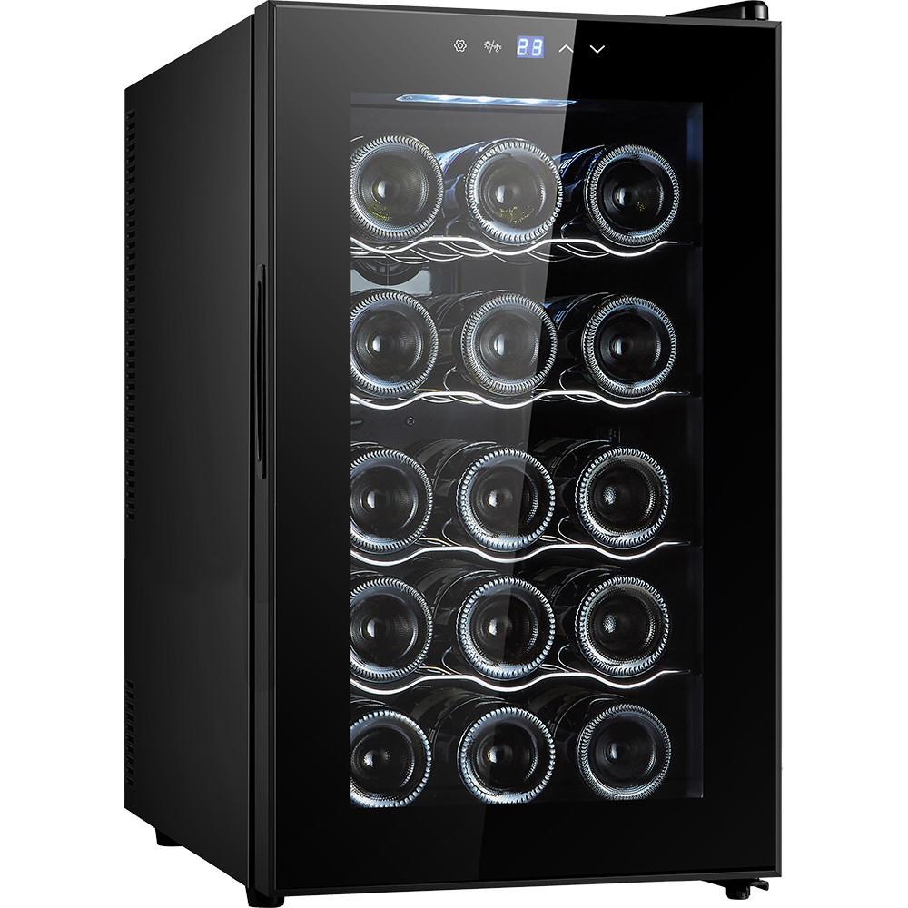 Racitor de vinuri VORTEX VWC5NBK06D, 15 sticle, H 63.5 cm, Clasa F, negru